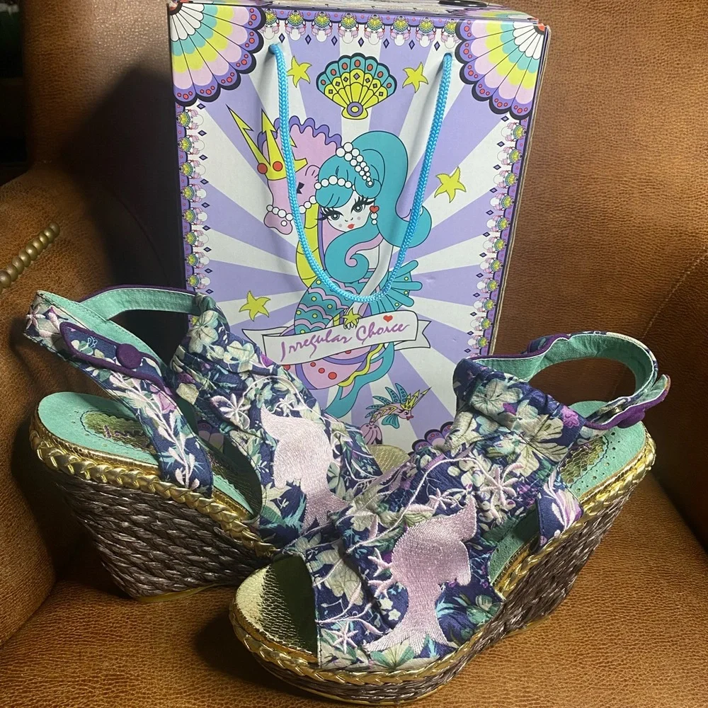 Irregular Choice Kupcake Mer-Creature Wedge Sandals 4003-03C EUR 40.5 BNWB
